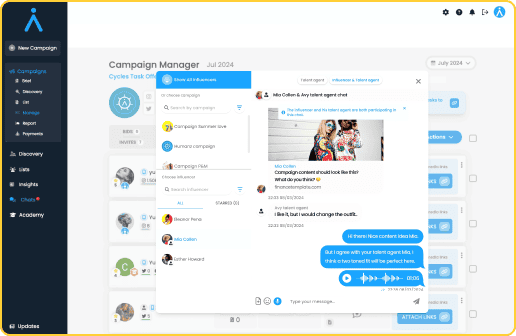 Creator and brand collaboration on AI-powered platform